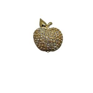 GIVENCHI Apple Rhinestone Brooch Pin